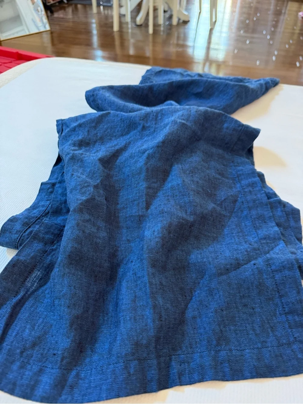 Solino Home Navy Linen Table Runner 86 x 13